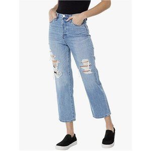 BLANK NYC Luxury Ribcage Straight Leg Denim Distressed JeanThe Baxter Crop SZ 25